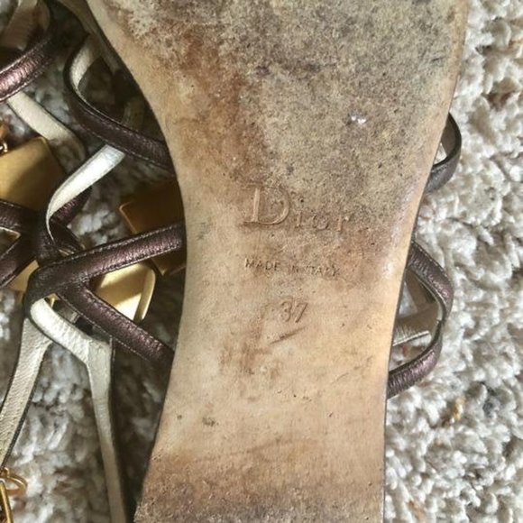 DIOR Sandals Carnelian Embellished EU37 - Picture 7 of 7